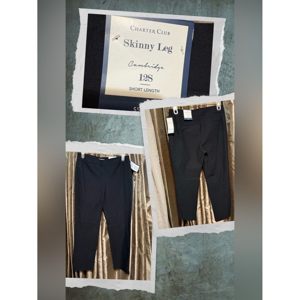 Charter Club Black Women's Straight Dress Pants #1929
